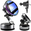 Upgraded TEC&Fan Cooling Magnetic Wireless Car Charger, For Qi2 Magsafe Car Mount Fast Charging, Vacuum/Air Vent Car Phone Holder 120LBS Ultra Suction Cup 810° Dashboard Car Bracket for iPhone/Android