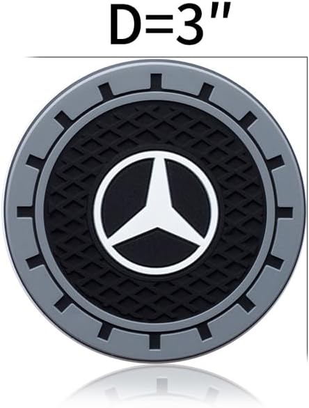 Silicone 2PCS Car Cup Mat Holder Coasters Compatible with Mercedes Benz CESM CLK GLK GL AB GLS GLE AMG Series, Non-Slip Car Coasters for Cup Holder Interior