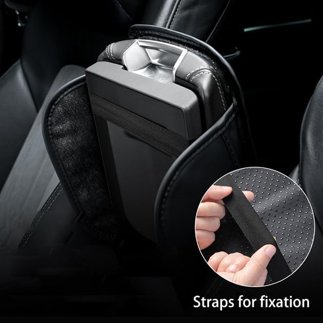 Car Armrest Cover for Nissan Sentra 1982–2025 2026 B18, Center Console Pad, Leather Armrest Box Protector, Waterproof Anti-Scratch Console Lid Cushion,Comfort Interior Accessories,A-Black