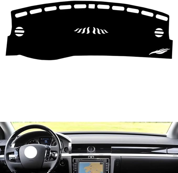 leather dashboard cover Compatible with VW Compatible with Phaeton，dash cover（black）