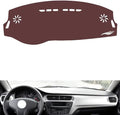 Leather Dashboard Cover Compatible with Citroen Elysee 2014-2018,Dash Board Cover mat Anti-Slip Sun-Proof and dust-Proof(Brown)