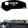 leather dashboard cover Compatible with Peugeot 508（HUD、speaker），dash cover（black）