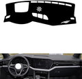leather dashboard cover Compatible with VW Compatible with TOUAREG (HUD 2019-2023，dash cover（black）