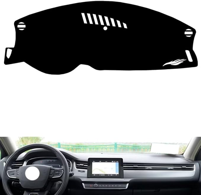 leather dashboard cover Compatible with Citroen C5 2017-2019，dash cover（black）