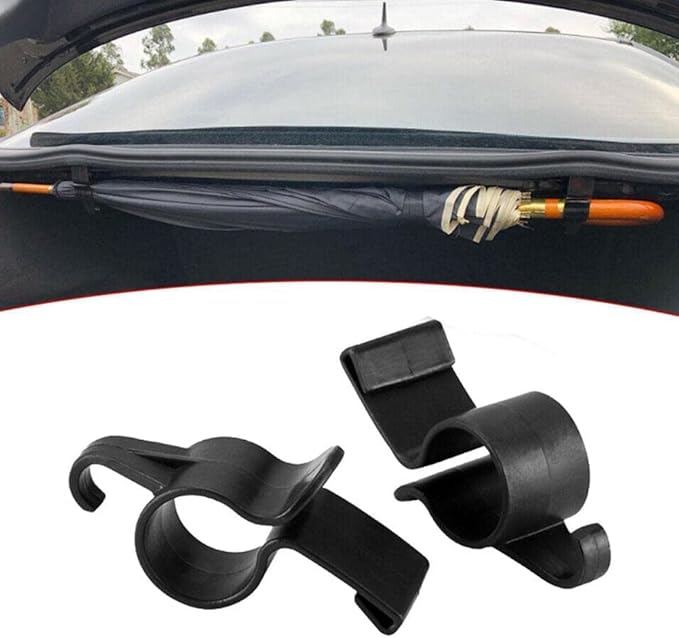 JJLFresheners 2 Pcs Car Umbrella Holder,Trunk Hooks Hanger Holder Clip,Universal Headrest Organizer Clip Portable Umbrella Trunk Back Purse Stand Bags, Multifunctional Car Back Seat Hanging Hooks