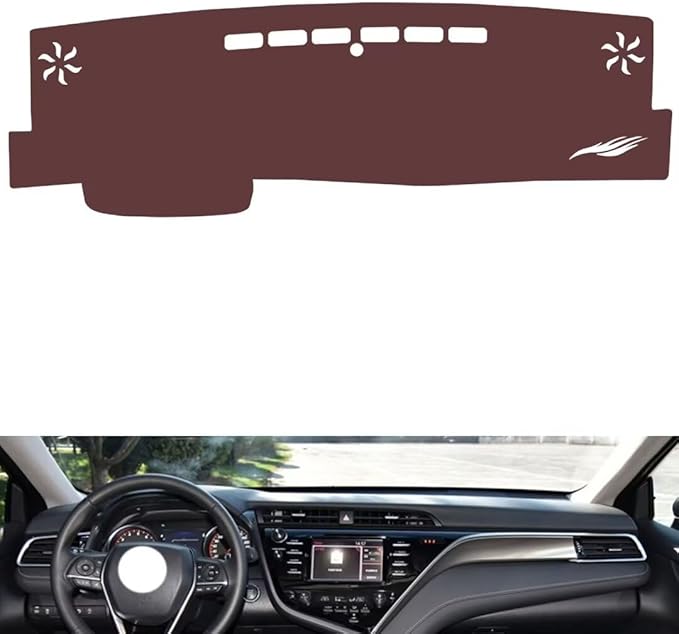 Leather Dashboard Cover Compatible with Toyota Camry（NO HUD） 2018-2019，Dash Cover, Non-Slip Dash Cover, Dash mat Dashboard Cover, Interior Dash Covers