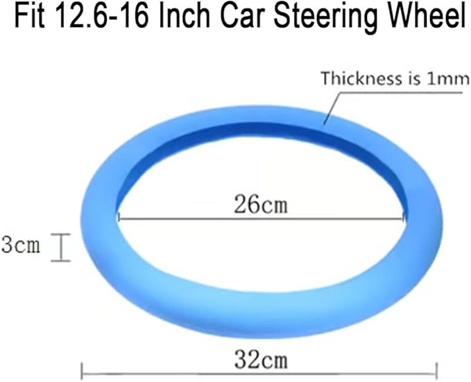 Silicone Steering Wheel Cover, Car Steering Wheel Cover, Anti-Slip Car Steering Wheel Protective Cover, Fit 12.6-16 Inch, for Car SUV Truck Van, for Women & Men (Sky Blue)