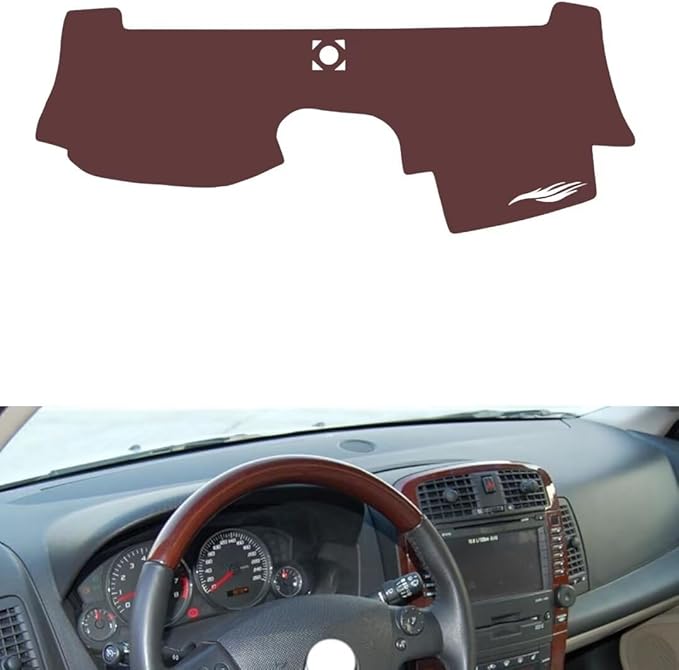 Leather Dashboard Cover Compatible with Cadillac CTS 2005-2006,Dash Board Cover mat Anti-Slip Sun-Proof and dust-Proof(Brown)