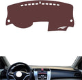 Leather Dashboard Cover Compatible with Honda City（Full Coverage） 2008-2014,Dash Board Cover mat Anti-Slip Sun-Proof and dust-Proof(Brown)