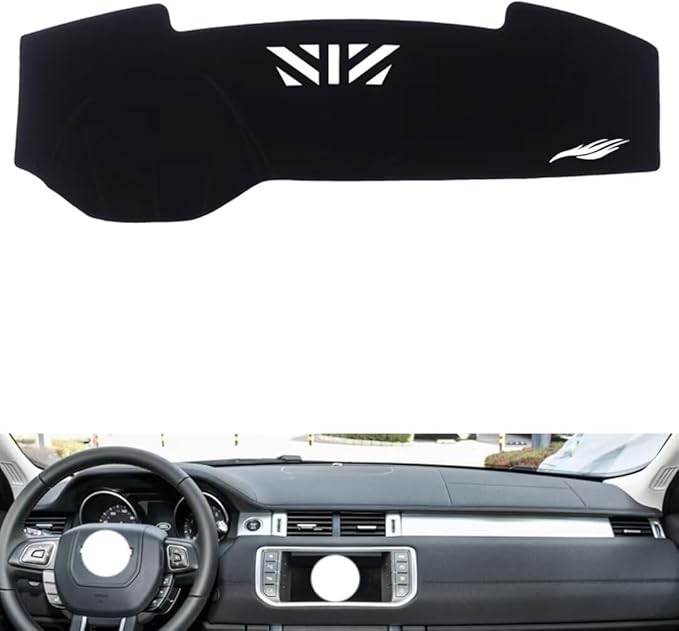 leather dashboard cover Compatible with LR Range Rover Evoque 2012-2018，dash cover（black）
