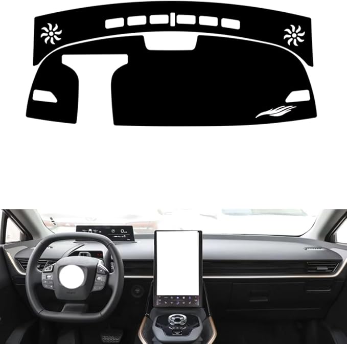 leather dashboard cover Compatible with Toyota BZ3，dash cover（black）