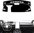 leather dashboard cover Compatible with Toyota BZ3，dash cover（black）