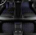 Custom Fit Car Floor Mats by SARAHS - Waterproof PU Leather Full Coverage for Most Cars, SUVs, and Trucks - Automotive Liners to Protect Vehicle Interior Floor Accessories (Black Blue)