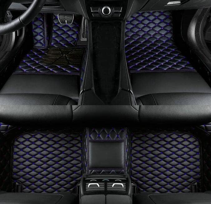 Custom Fit Car Floor Mats by SARAHS - Waterproof PU Leather Full Coverage for Most Cars, SUVs, and Trucks - Automotive Liners to Protect Vehicle Interior Floor Accessories (Black Blue)