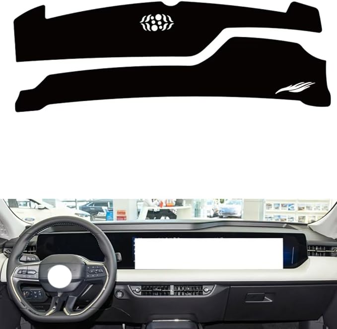 Leather Dashboard Cover Compatible with Ford Mondeo（Long Screen） 2022-2025，Dash Cover（Black）