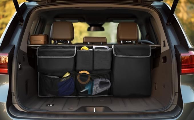 XHRING Car Trunk Organizer Storage Backseat Hanging Organizer Bag for GMC Terrain Yukon Acadia Denali Crew Cab Elevation Double AT4 SLE SLT Limited XL SUV Accessories 2000-2025 2026