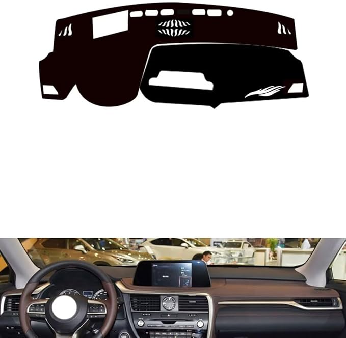 leather dashboard cover Compatible with LEX RX（HUD） 2020-2021，dash cover（black）