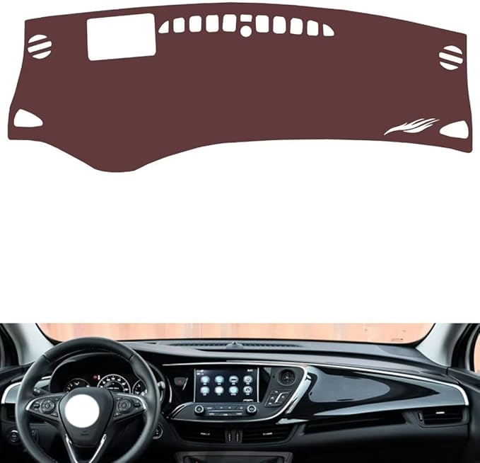 Leather Dashboard Cover Compatible with Buick Envision （HUD、no Speakers） 2018-2019，Dash Cover, Non-Slip Dash Cover, Dash mat Dashboard Cover, Interior Dash Covers