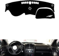 leather dashboard cover Compatible with HyundaiHyundai SANTAFE（NO HUD，dash cover（black）