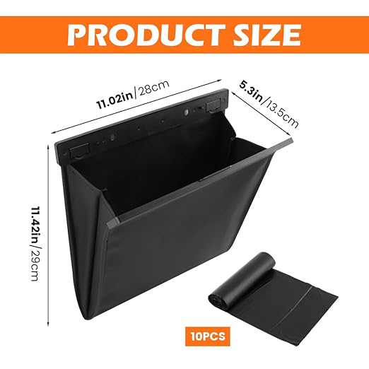 Car Trash Bag, Foldable Car Garbage Can Bin and Storage Bag Hanging Ca-r Trash Bag for Front Back Seat Multi-Purpose Suspended for Sedans, SUVs & Trucks(Color:Metal)