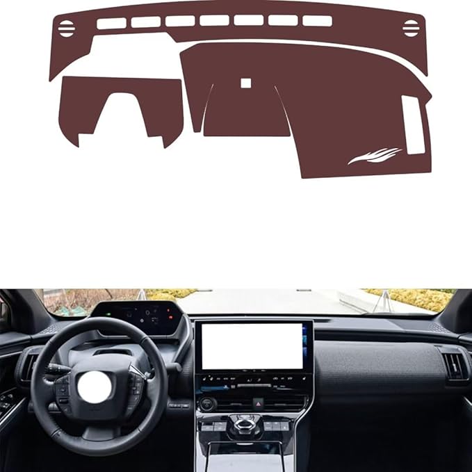 Leather Dashboard Cover Compatible with Toyota BZ4X，Dash Cover, Non-Slip Dash Cover, Dash mat Dashboard Cover, Interior Dash Covers