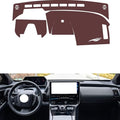 Leather Dashboard Cover Compatible with Toyota BZ4X,Dash Board Cover mat Anti-Slip Sun-Proof and dust-Proof(Brown)