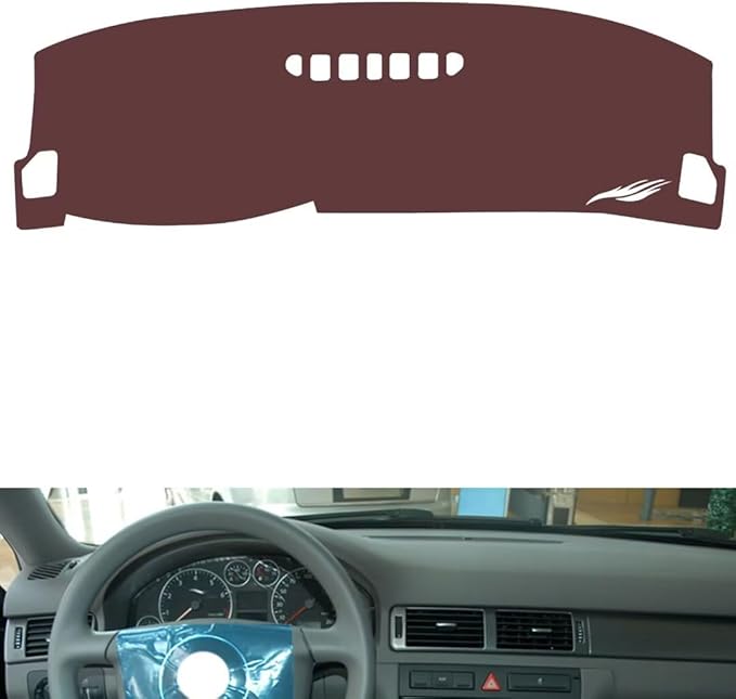 Leather Dashboard Cover Compatible with Audi A6 2004,Dash Board Cover mat Anti-Slip Sun-Proof and dust-Proof(Brown)