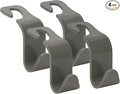 Soleebee 4 Pack Car Headrest Hooks - Universal Auto Hooks, Back Seat Hangers, Storage Organizer (Grey)
