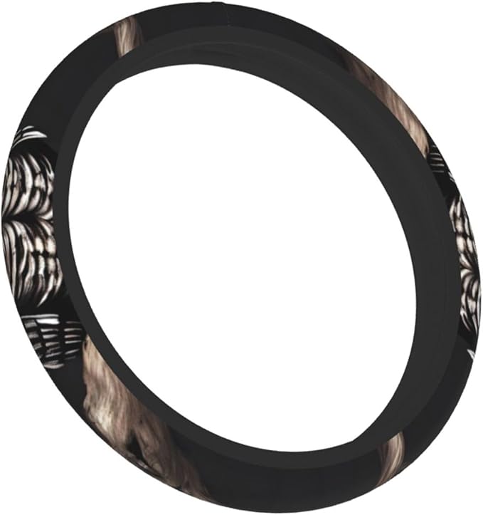 Late Night Owl Steering Wheel Cover. Car Decor,Anti-Slip,Sweat Absorption,Easy Carry, Universal 15 Inch