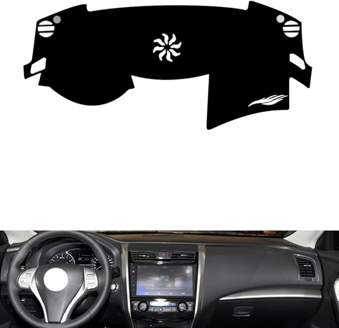 leather dashboard cover Compatible with Nissan Teana (Full coverage) 2013-2018，dash cover（black）