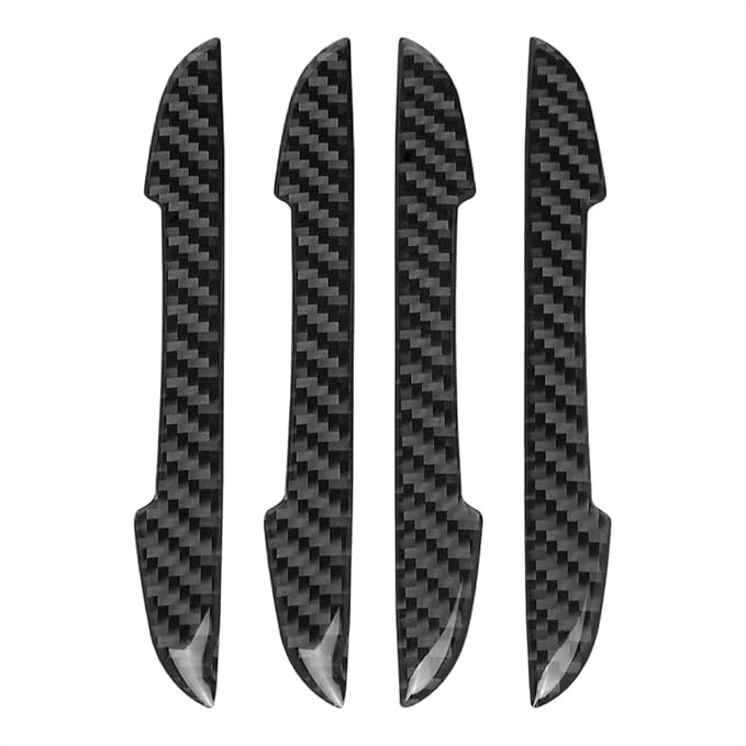TANGSEN 4Pcs Universal Real Carbon Fiber with 2mm Twill Woven Texture Door Edge Guard Paint Scratch bumper protector Anti door slam Personalized Protective Pad Sticker Film For SUV Truck