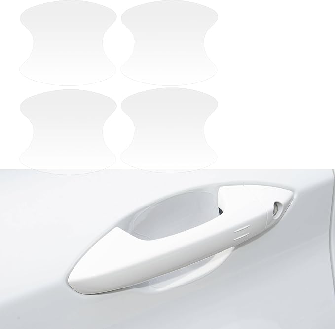 4PCS Car Door Handle Cup Scratch Protectors, Carbon Fiber Anti-Scratches Car Door Cup Protector, Universal Door Handle Protective Film, Car Door Handle Paint Cover Guard Pad for Most Car Handles