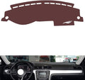 Leather Dashboard Cover Compatible with VW New Passat 2011-2015,Dash Board Cover mat Anti-Slip Sun-Proof and dust-Proof(Brown)