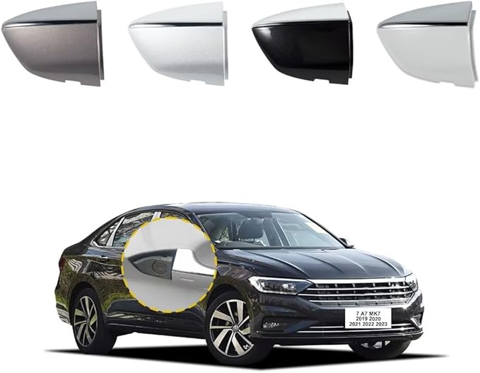 Goholy Car Exterior Door Handle Cap Compatible with VW Jetta 7 A7 mk7 2019 2020 2021 2022 2023 17A837879 17A837880 Door Handle Cover Accessories Lock Cap Black with Electroplating