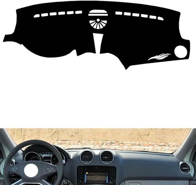 generic leather dashboard cover Compatible with Mercedes ML 2006-2011，dash cover（black）
