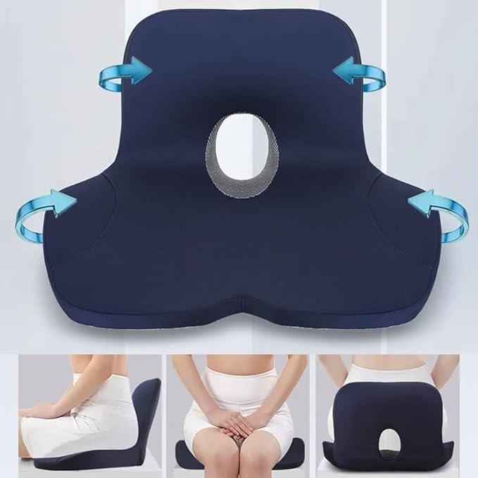 Car Seat Cushion for Driving for GMC Sierra 2500HD/3500HD Crew Cab 2020-2025, Memory Foam Seat Cushion for Office Chairs Truck Drivers Ergonomic Seat Cushion for Back,Blue