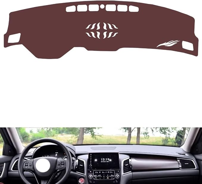 Leather Dashboard Cover Compatible with Honda URV (NO HUD,Dash Board Cover mat Anti-Slip Sun-Proof and dust-Proof(Brown)