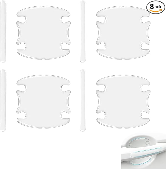 8PCS Car Door Handle Protector, Transparent Handle Bowl Scratch Protector, Car Door Cup Waterproof Anti-Scratches Sticker, Universal for Sedan, SUV