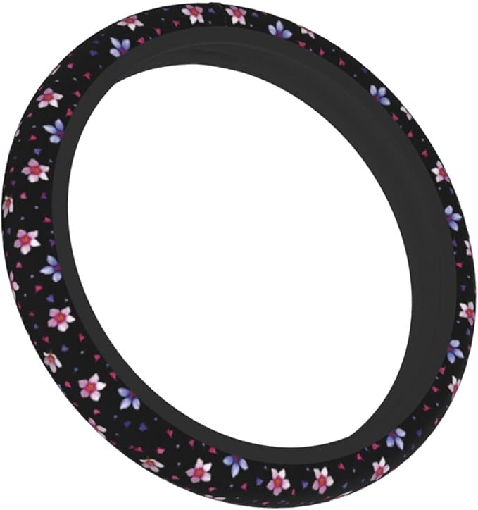 Flower Steering Wheel Cover Car Accessories Cute for Women Girls Universal 15 Inch Neoprene Auto Interior Decor Anti Slip Automotive Trucks Protector