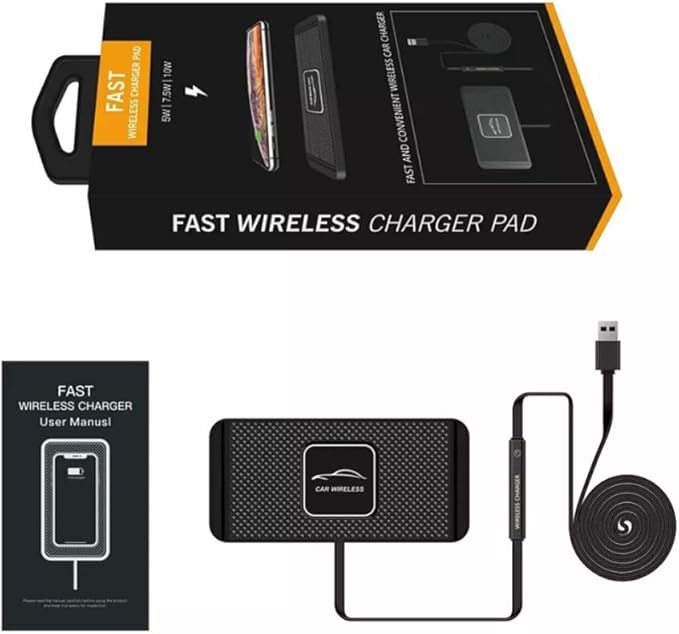 15W Non Slip Wireless Charging Mat, Wireless Charger, Wireless Car Charger Charging Pad, Fast Wireless Phone Charger or Smart Phones