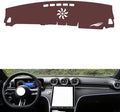 Leather Dashboard Cover Compatible with Mercedes GLC(NO HUD) 2023-2025,Dash Board Cover mat Anti-Slip Sun-Proof and dust-Proof(Brown)