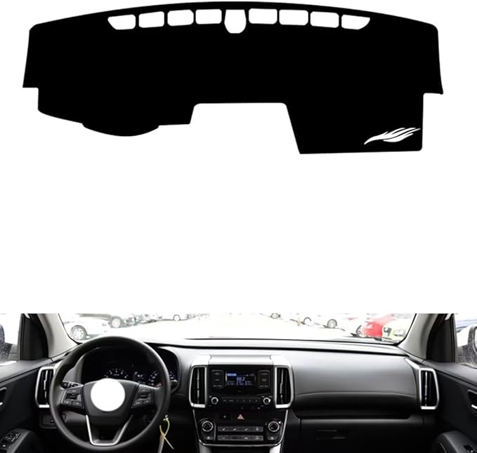 leather dashboard cover Compatible with HyundaiHyundai NEWIX35（Full coverage） 2018-2021，dash cover（black）