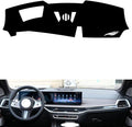 generic leather dashboard cover Compatible with BMW X7 (hud) 2023-2024，dash cover（black）