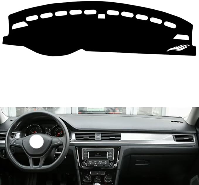 leather dashboard cover Compatible with VW Compatible with Bora 2019，dash cover（black）