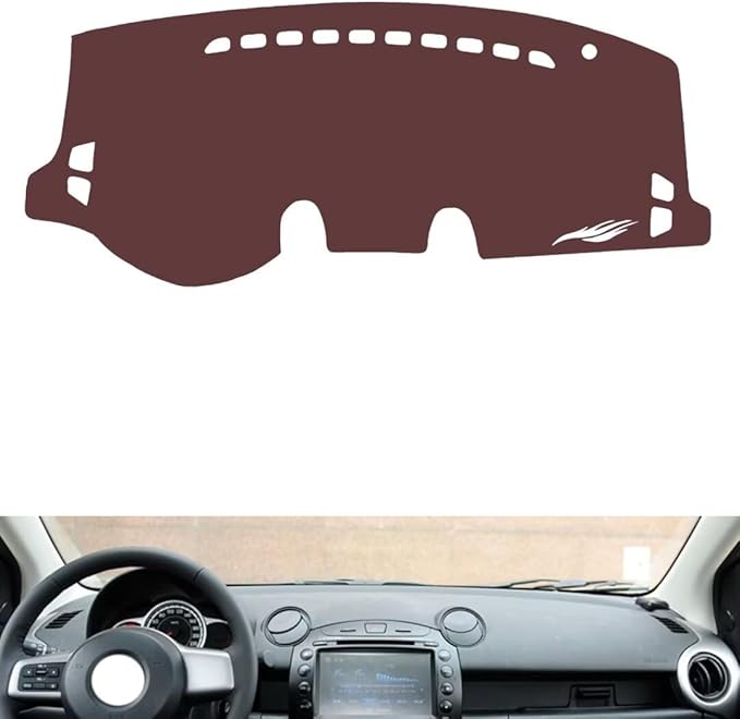 Leather Dashboard Cover Compatible with Mazda 2，Dash Cover, Non-Slip Dash Cover, Dash mat Dashboard Cover, Interior Dash Covers
