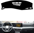 leather dashboard cover Compatible with VW Lamando L (NO HUD 2022-2024，dash cover（black）