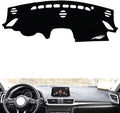leather dashboard cover Compatible with Mazda 3 Axela (NO HUD) 2014-2019，dash cover（black）