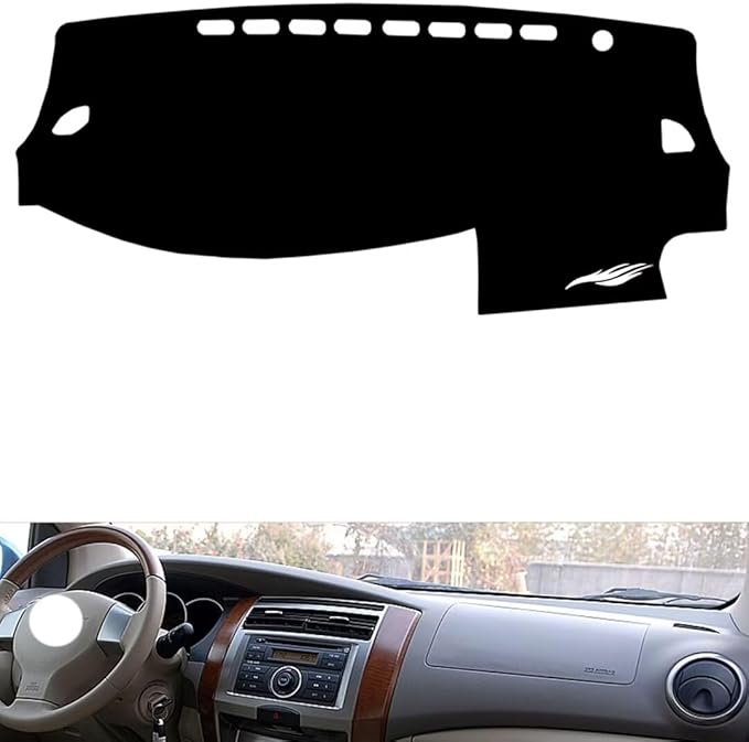 leather dashboard cover Compatible with Nissan Geniss，dash cover（black）
