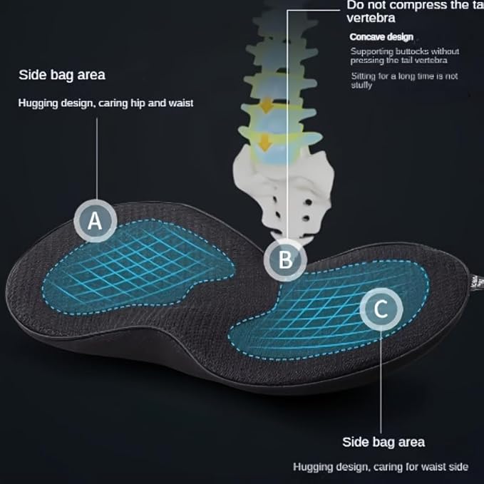 Mautoply Memory Foam Car Seat Cushion for Back Pain Relief - Lumbar Support Pillow for Driving, Office & Car Ergonomic Wedge Cushion for Short Drivers