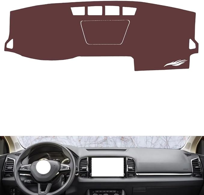 Leather Dashboard Cover Compatible with SkodaSkoda Karoq，Dash Cover, Non-Slip Dash Cover, Dash mat Dashboard Cover, Interior Dash Covers